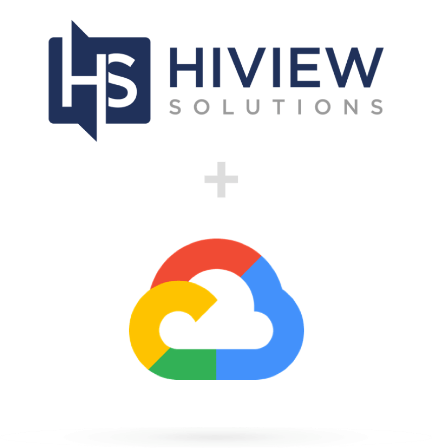 hiview solutions logo with google cloud icon